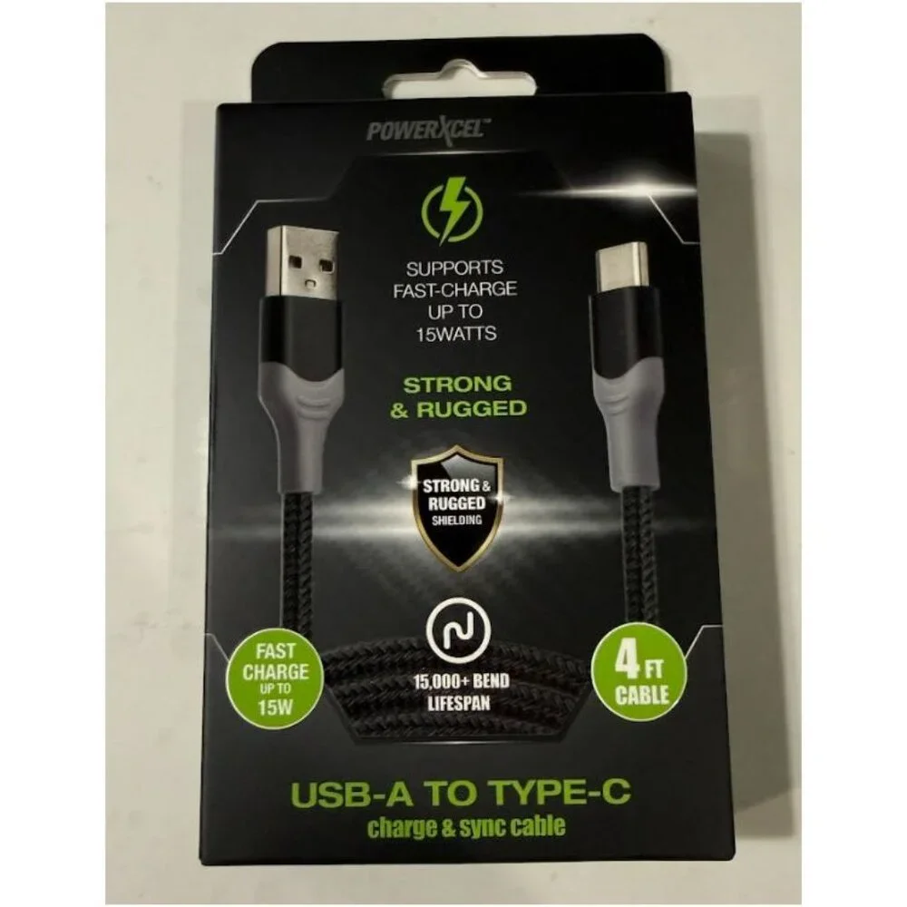 PowerXcel USB-A To Type-C 4FT Cable